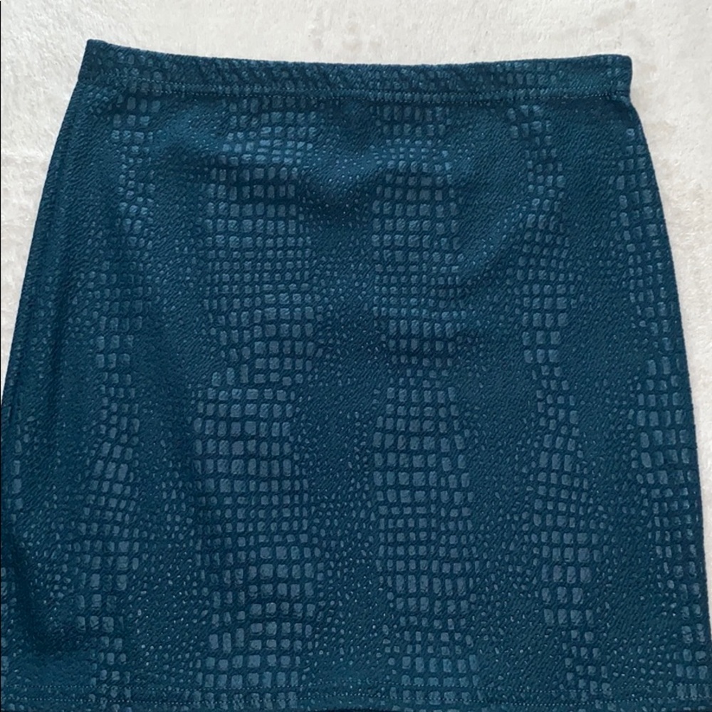 Croc skin mini skirt